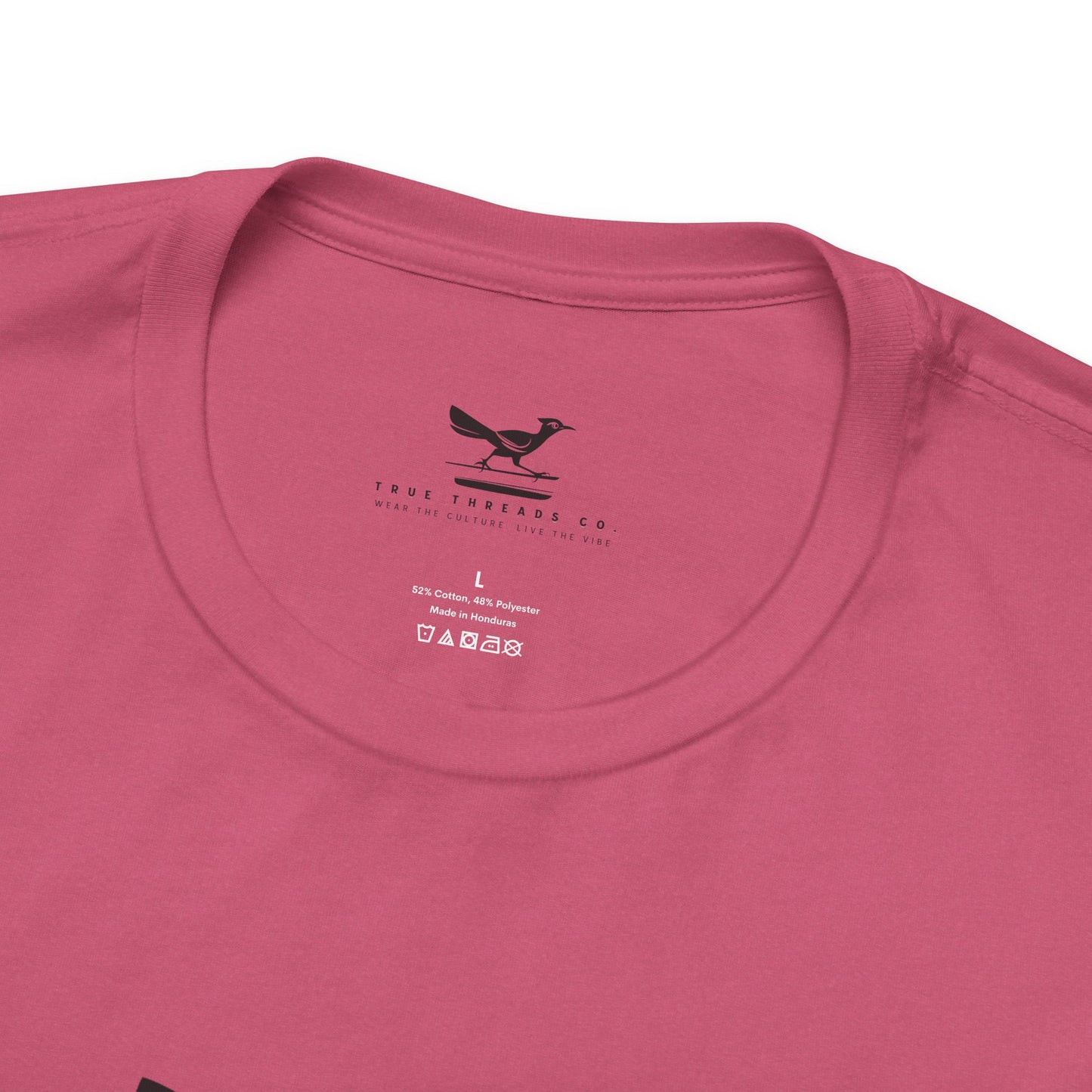 True Threads Classic Tee in a close-up, showcasing its soft tri-blend fabric, crew neck, and relaxed fit, embodying comfort and New Mexican pride.