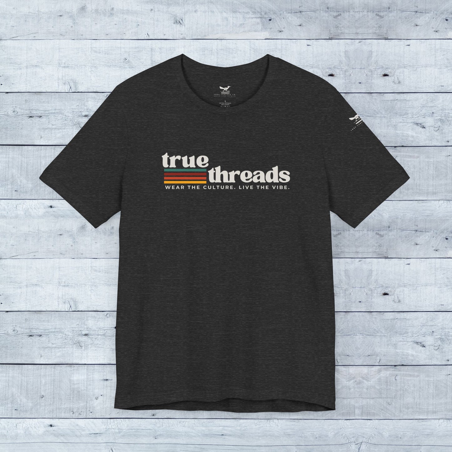 True_Threads_Co._Color_Block_Logo_Dark_Grey_Heather_Logo_Tee