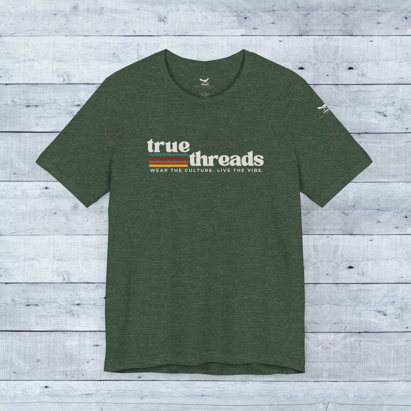 True_Threads_Co._Color_Block_Logo_Heather_Forest_Tee
