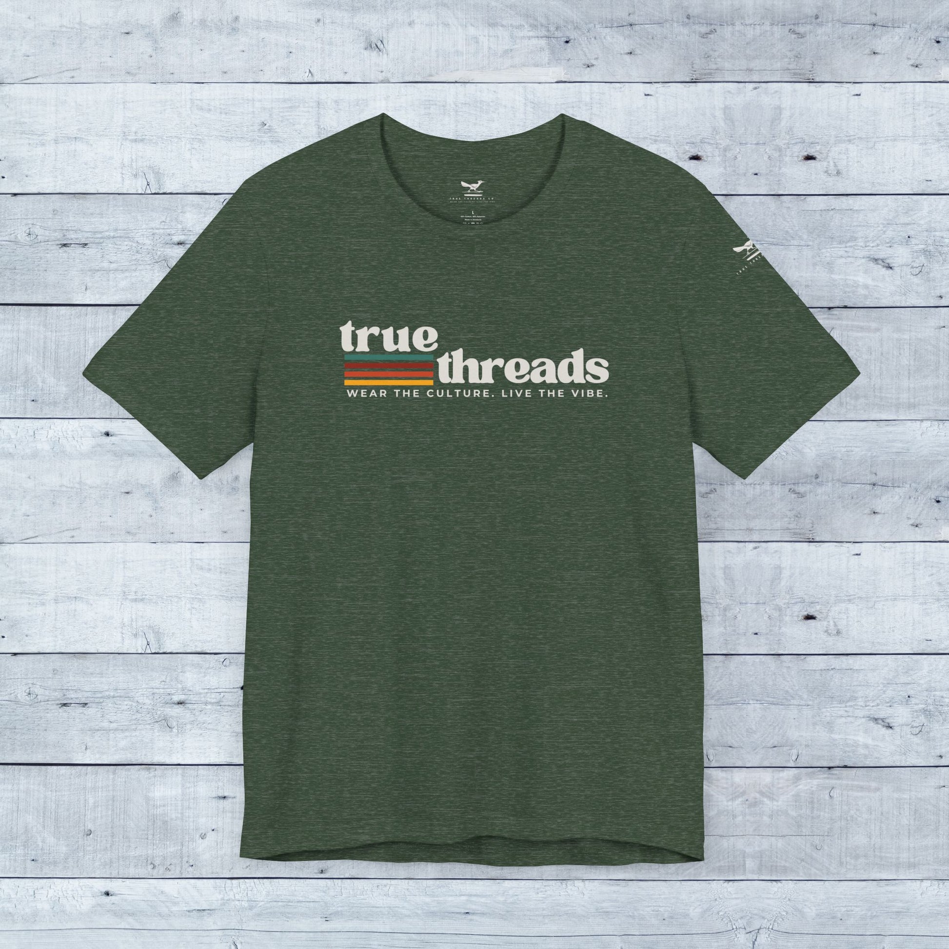 True_Threads_Co._Color_Block_Logo_Heather_Forest_Tee