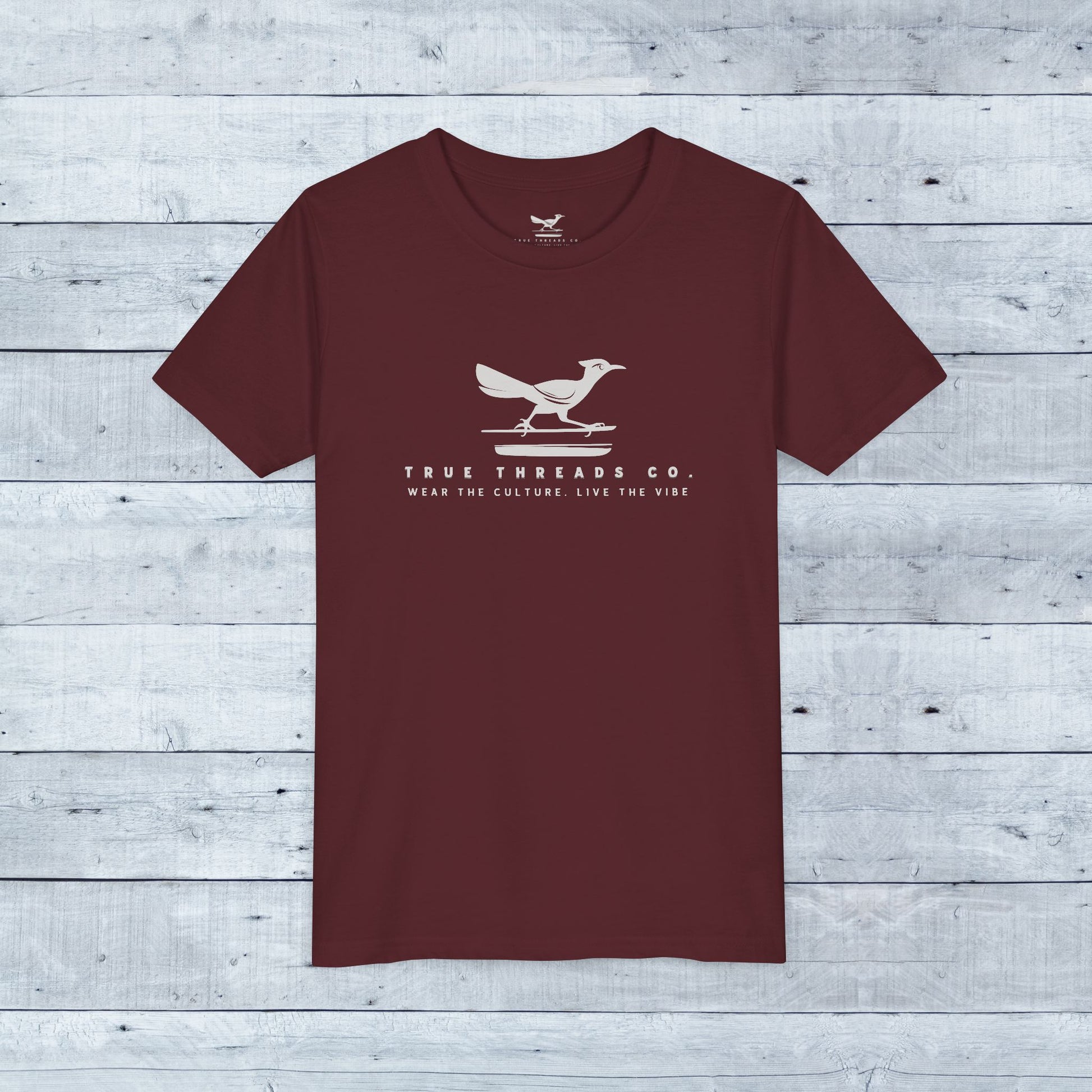 True_Threads_Maroon_Youth_Tee_-_Grey_Wood