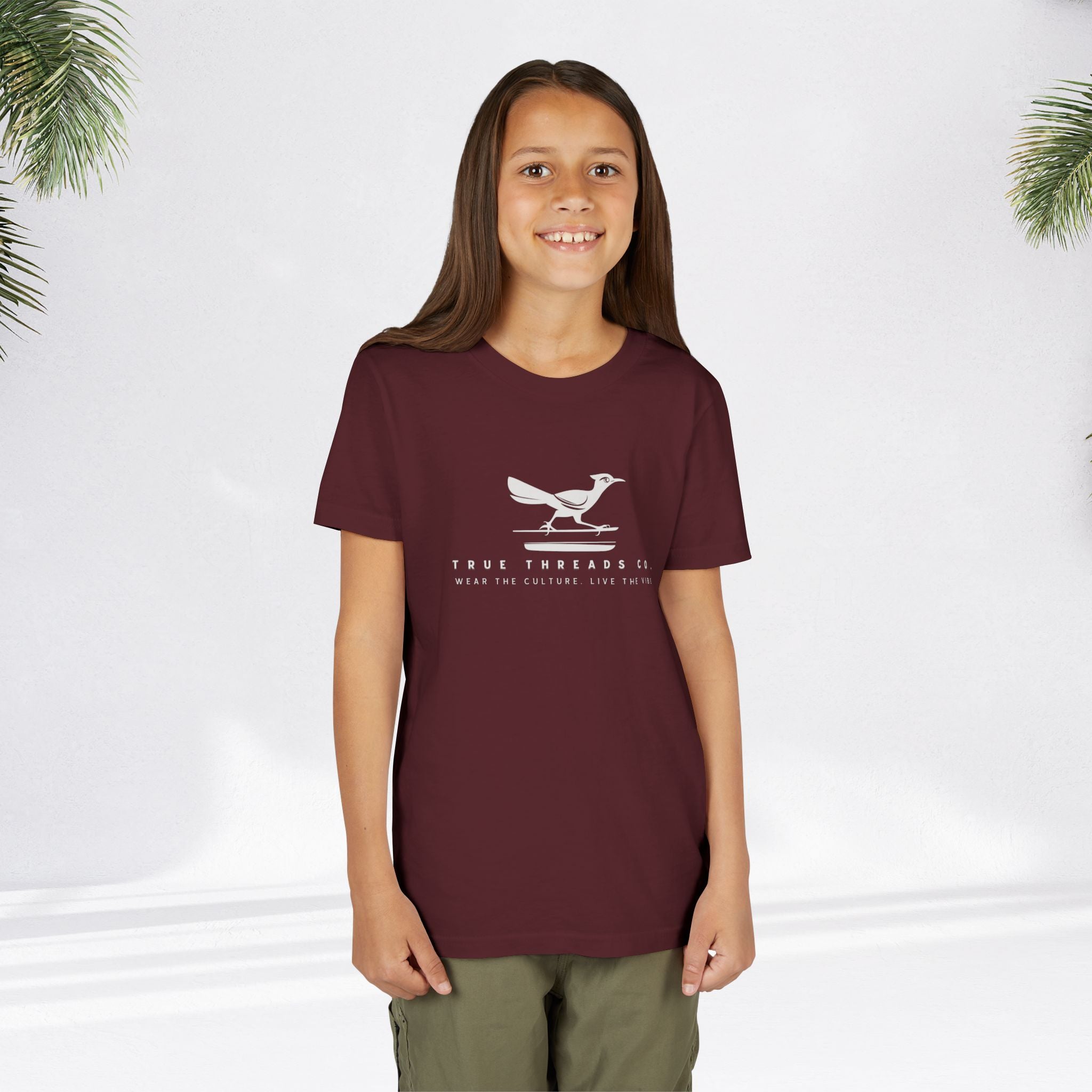 True_Threads_Maroon_Youth_Tee_Person