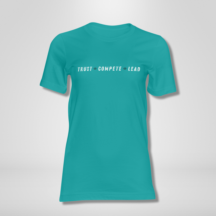 TRUST. COMPETE. LEAD. Black & Teal
