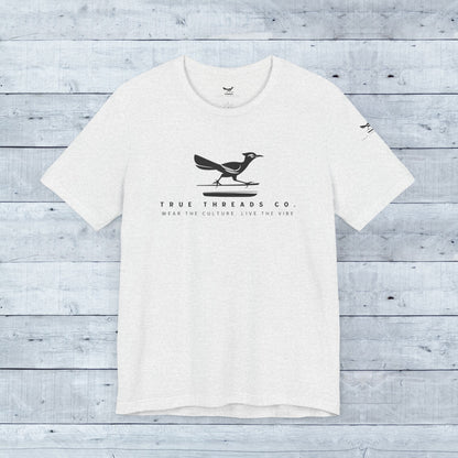 True Threads Classic Tee featuring a bird design, crafted from soft tri-blend fabric. Unisex fit ideal for active wear and everyday comfort.