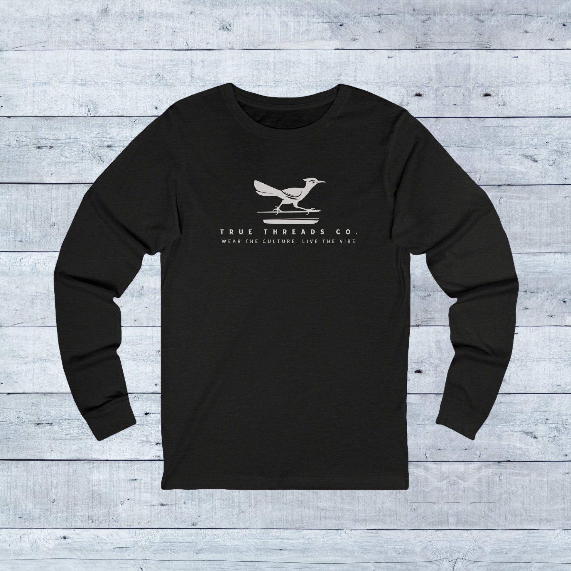 True_Threads_Back_Heather_Classic_Long_Sleeve_-_Grey_Wood_Background