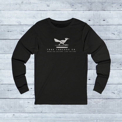 True_Threads_Back_Heather_Classic_Long_Sleeve_-_Grey_Wood_Background