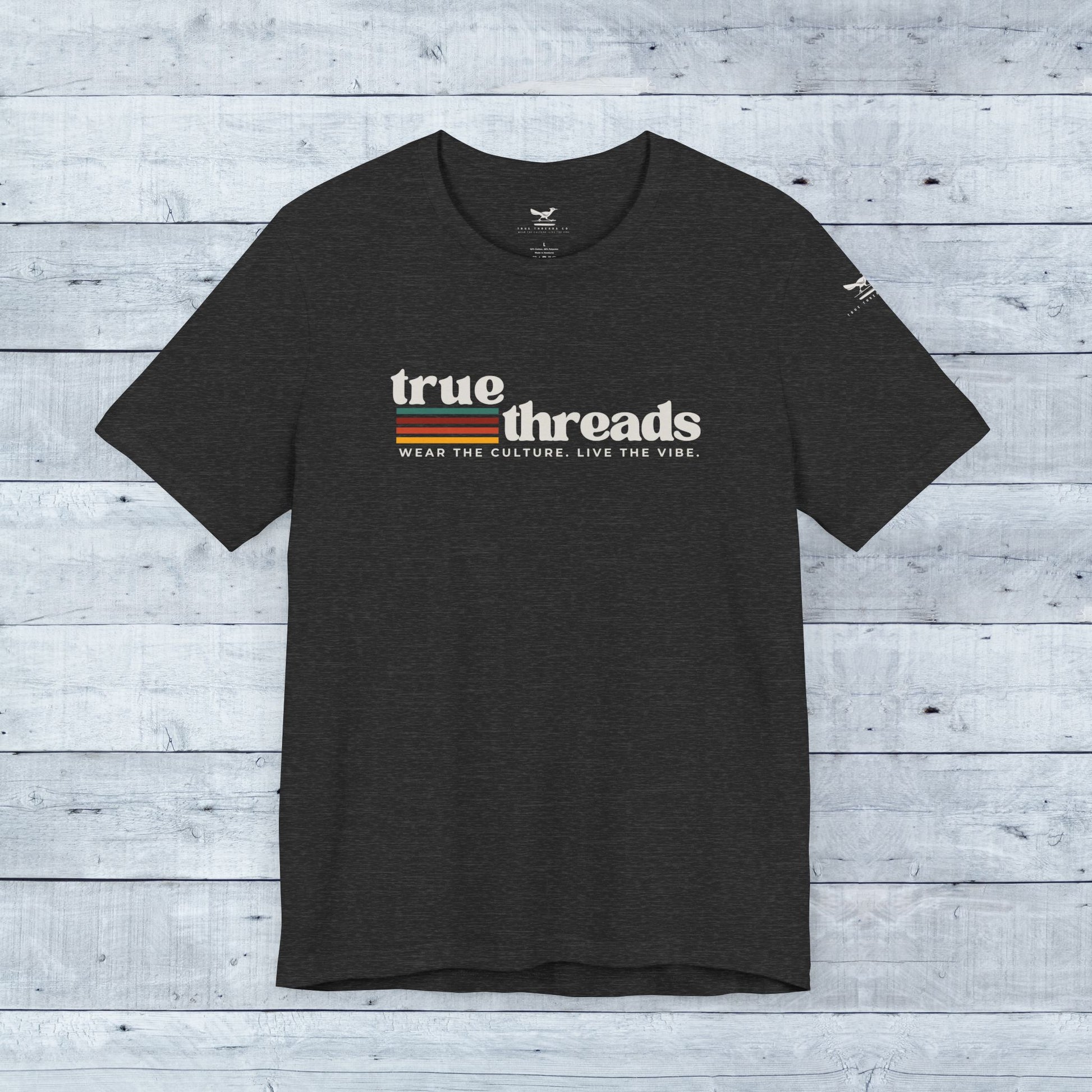 True_Threads_Co._Color_Block_Logo_Dark_Grey_Heather_Logo_Tee