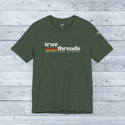 True_Threads_Co._Color_Block_Logo_Heather_Forest_Tee