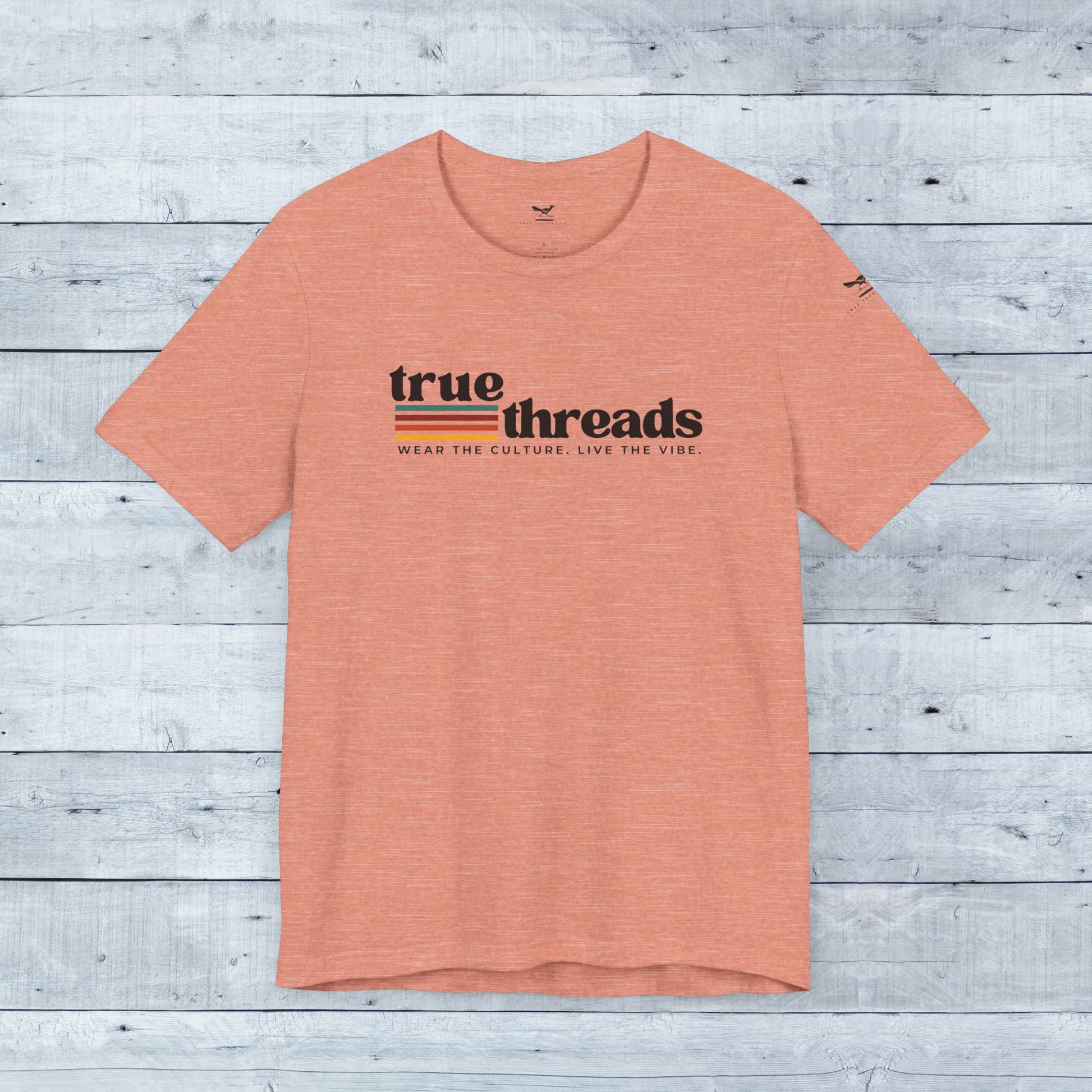 True_Threads_Co._Color_Block_Logo_Heather_Prism_Sunset_Tee-_Grey
