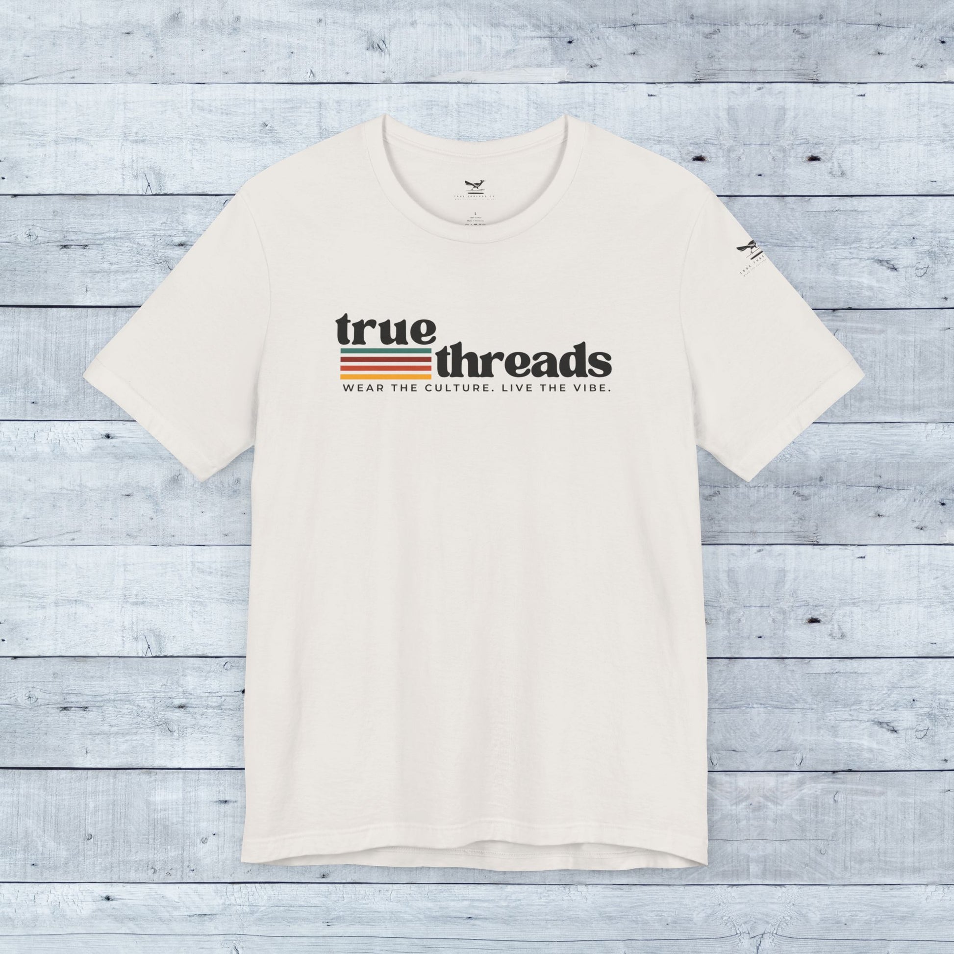True_Threads_Co._Color_Block_Logo_Vintage_White_Tee_-_Grey_Wood_