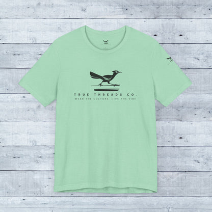 True Threads Classic Tee (Light Colors) featuring a bird design, showcasing ultra-soft tri-blend fabric and a relaxed unisex fit for everyday comfort.