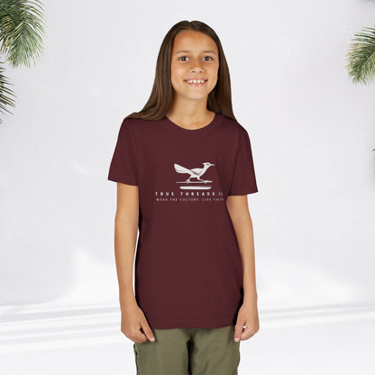 True_Threads_Maroon_Youth_Tee_Person